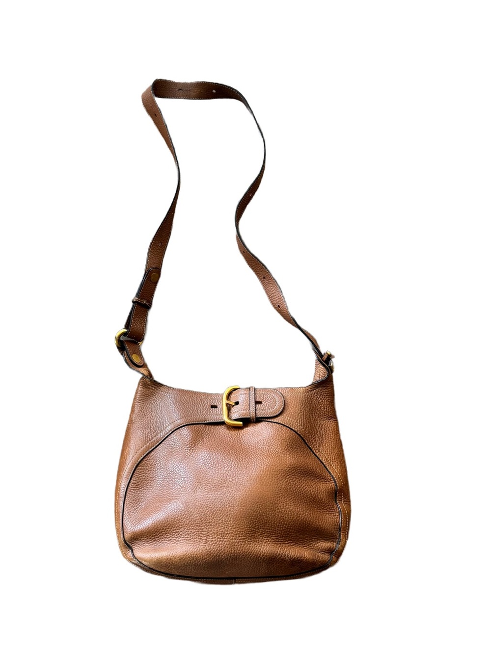 Delvaux Souverain Leather Shoulder Bag Gold Crossbody Purse Quiet Luxury